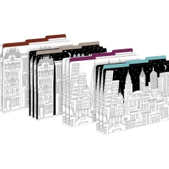 Barker Creek Color Me! File Folder Set, 1/3-Cut Tab, Letter Size, Cityscapes, 12/Pack (2005) Clearance