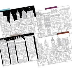 Barker Creek Color Me! File Folder Set, 1/3-Cut Tab, Letter Size, Cityscapes, 24/Set (4380)