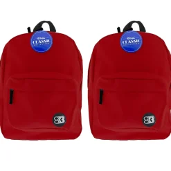 BAZIC Products® Classic Backpack 17" Burgundy, Pack of 2 (BAZ1059-2)