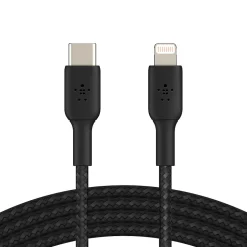 Belkin BOOST CHARGE Braided USB-C to Lightning Cable, 1m / 3.3 ft., Black