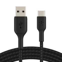 Belkin BOOST CHARGE Braided USB-C to USB-A Cable, 15 cm / 6", Black