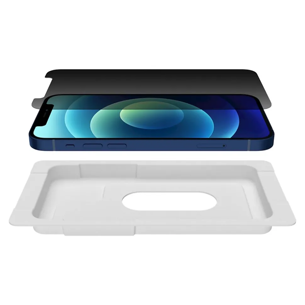 Belkin SCREENFORCE TemperedGlass Glass Privacy Filter & Screen Protector for iPhone 12/12 Pro (OVA045ZZ)