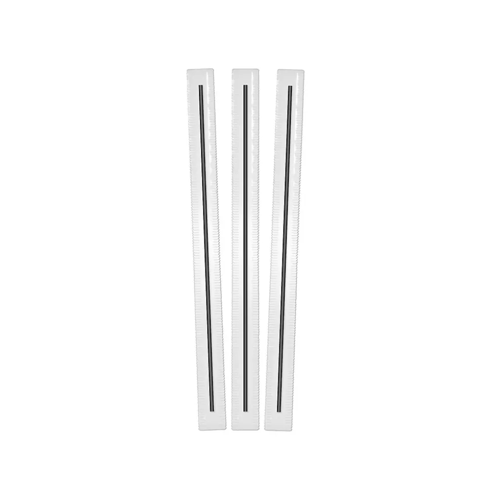 BERK Individually Wrapped Black Plastic Stirrer, 500/Box (1241213)