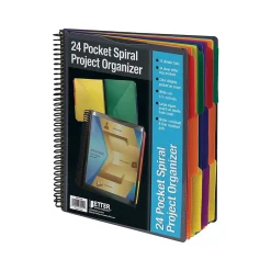 Better Office 24-Pocket Poly Project Folder, Multicolor (36900) Hot