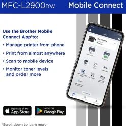 Brother MFC-L2900DW New Laser Printer, All-In-One, Print, Scan, Copy, Fax