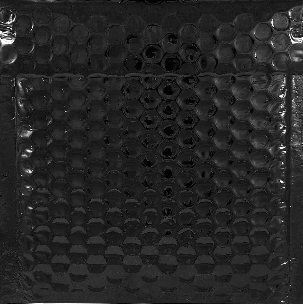 Bubble Padded Mailers with Peel and Seal Closure, CD Size, 6 x 6.5, Black Metallic, 12/Pack (2744430)
