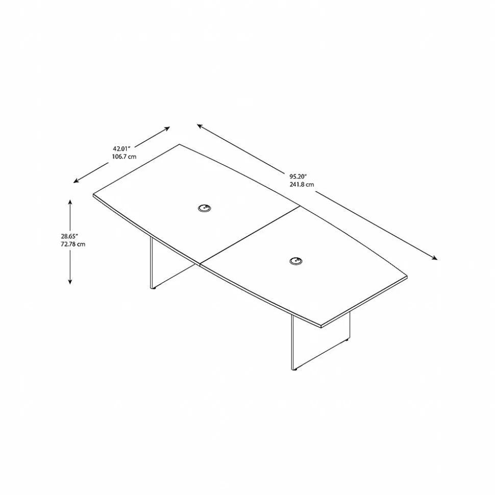 Bush Business Furniture 96" Boat Shaped Conference Table, Hansen Cherry (99TB9642HCK)