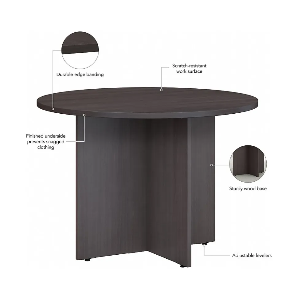 Bush Business Furniture 42" Round Conference Table, Storm Gray (99TB42RSG)