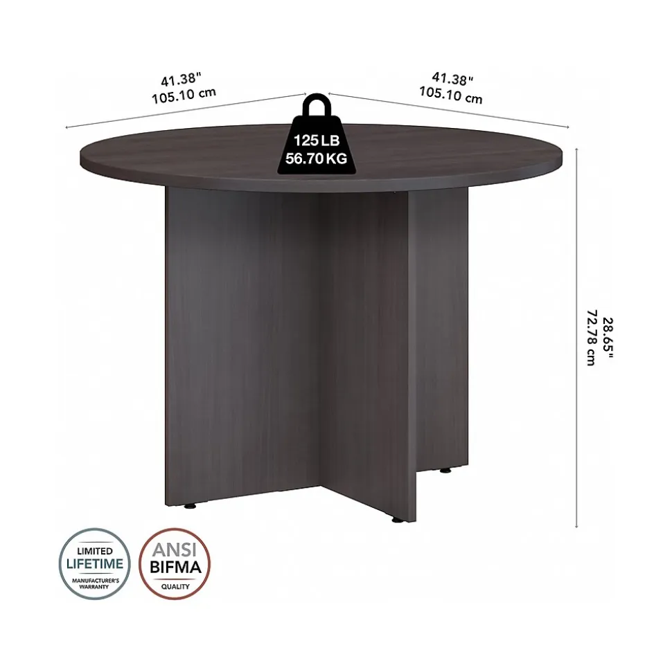 Bush Business Furniture 42" Round Conference Table, Storm Gray (99TB42RSG)