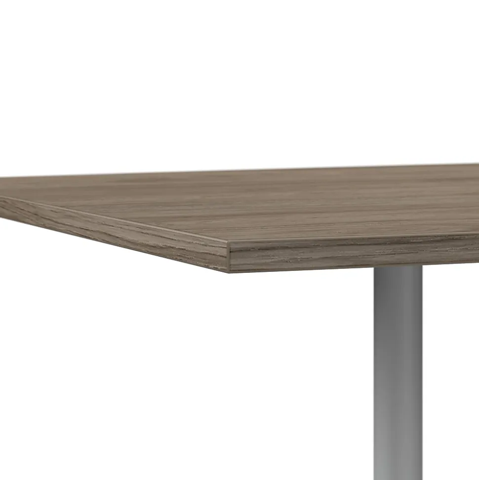 Bush Business Furniture 120W x 48D Boat Shaped Conference Table with Metal Base, Modern Hickory (99TBM120MHSVK)