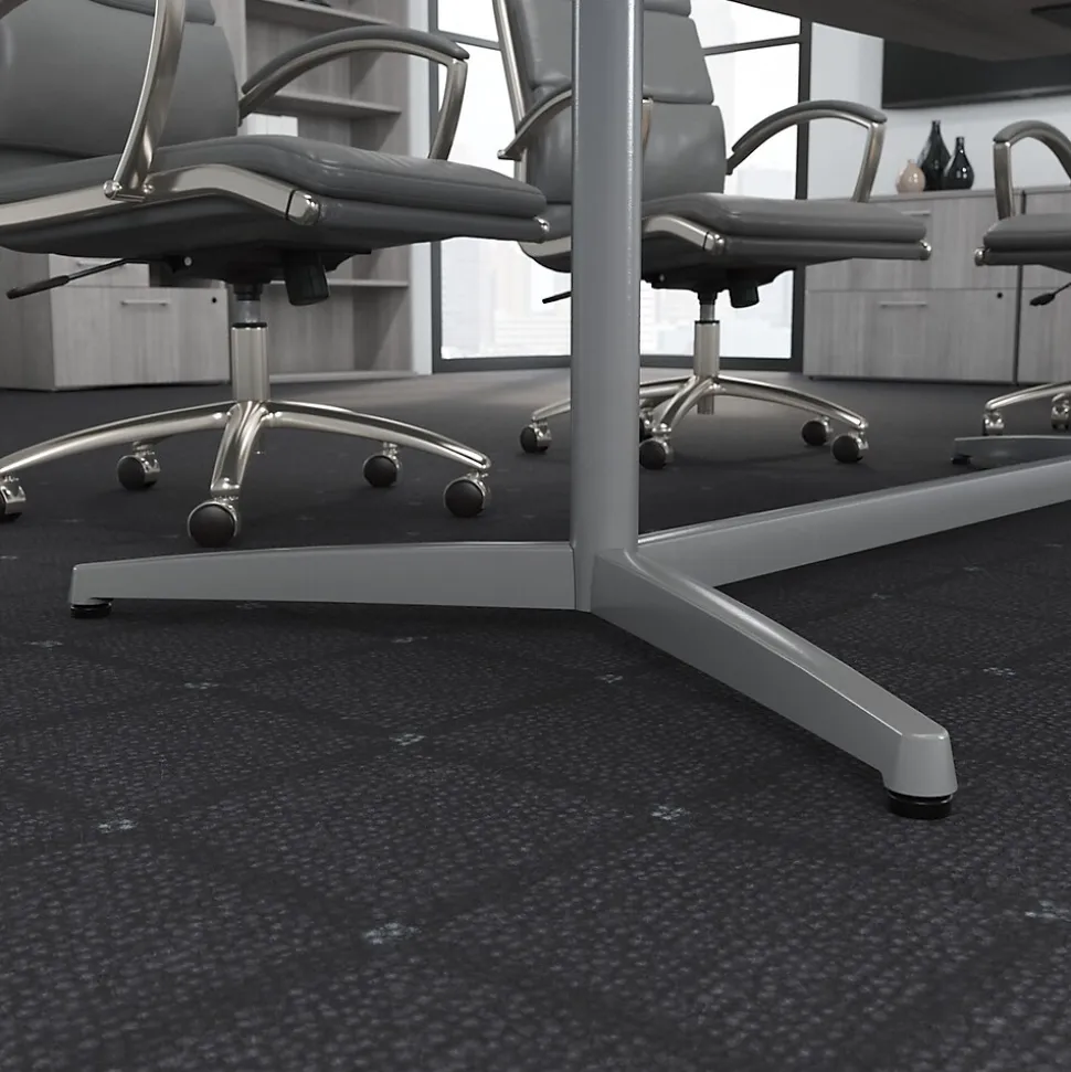 Bush Business Furniture 120W x 48D Boat Shaped Conference Table with Metal Base, Platinum Gray (99TBM120PGSVK)