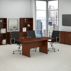 Bush Business Furniture 72W x 36D Boat Shaped Conference Table with Wood Base, Hansen Cherry (99TB7236HC)