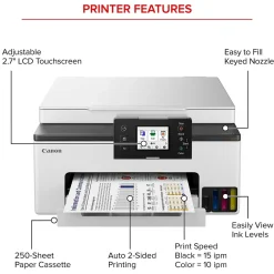 Canon MAXIFY GX1020 Wireless Color Inkjet Printer, All-In-One Supertank, Print, Scan, Copy (GX1020)