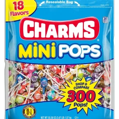 Charms Mini Pops Lollipops, Assorted Flavors, 300 Pieces (209-02010)