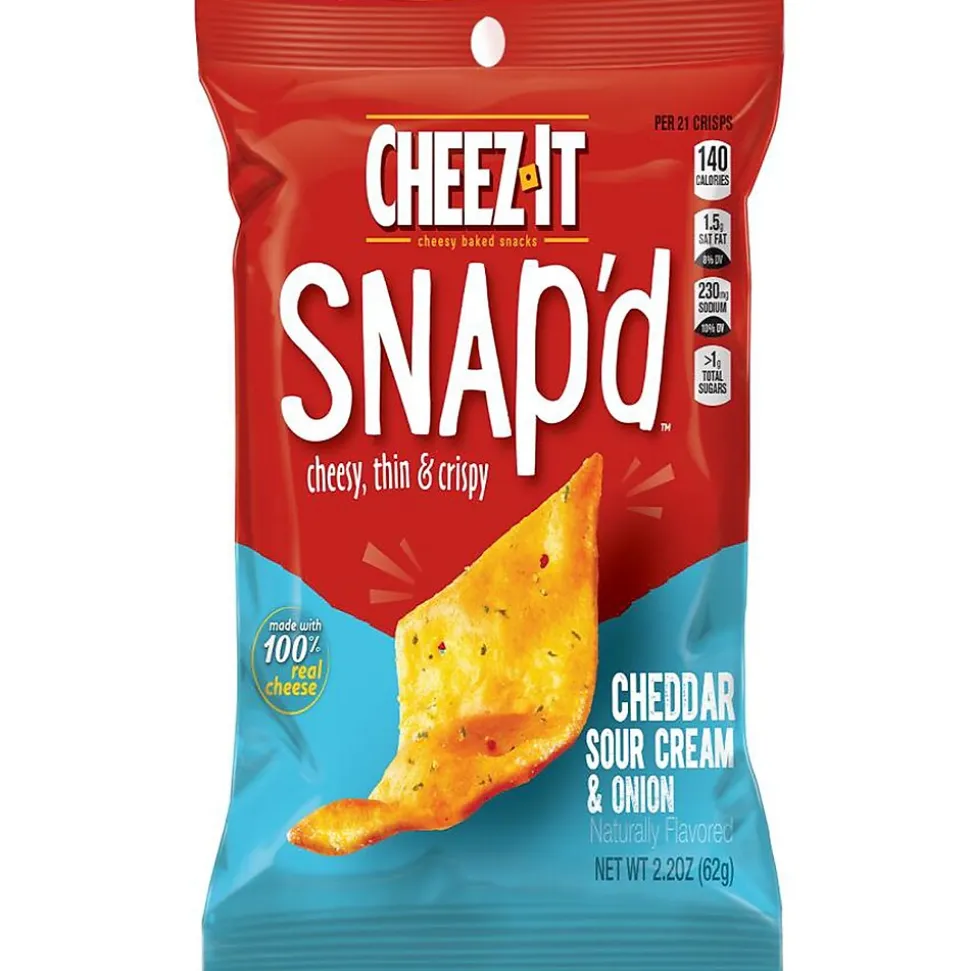 Cheez-It Snap'd Sour Cream and Onion Crackers, 2.2 oz., 6 Packs/Box (KEE11460)