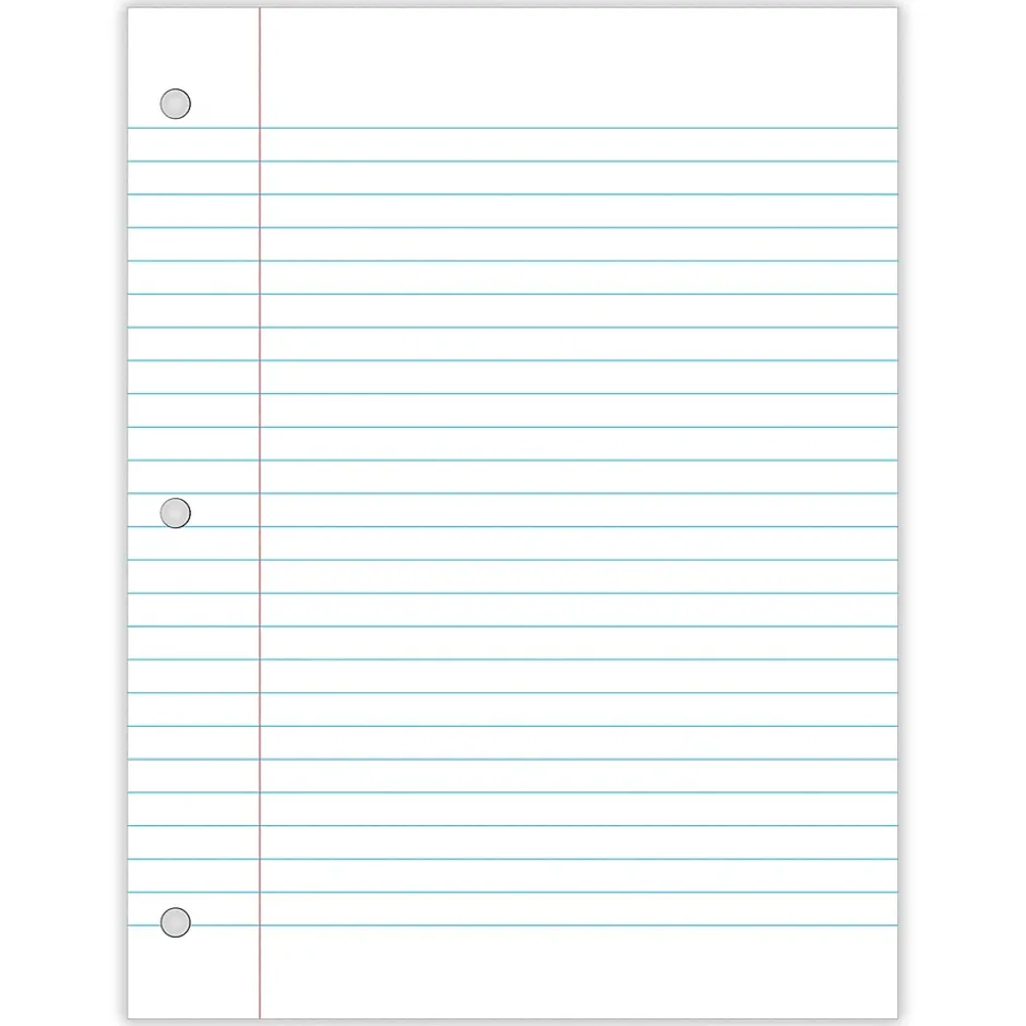 C-Line Wide Ruled Filler Paper, 8" x 10.5", 3-Hole Punched, 100 Sheets/Pack, 12/Bundle (CLI22032-12) Discount