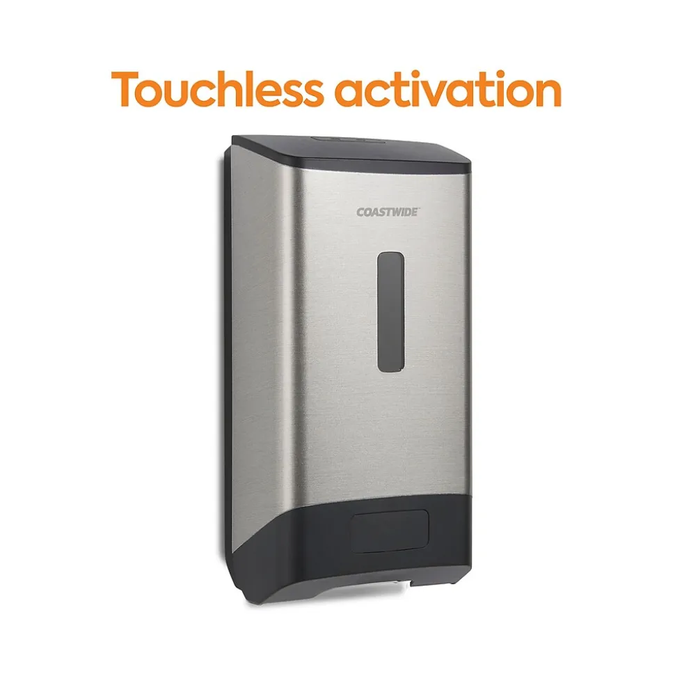 Coastwide Professional™ J-Series Automatic Wall Mounted Hand Soap Dispenser, Black/Metallic (CWJAS-S-CC)