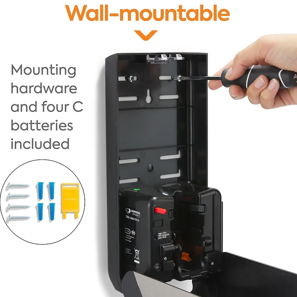 Coastwide Professional™ J-Series Automatic Wall Mounted Hand Soap Dispenser, Black/Metallic (CWJAS-S-CC)