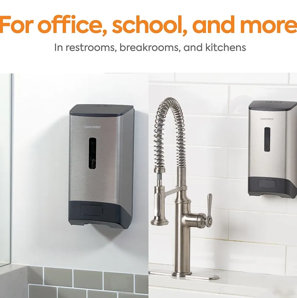 Coastwide Professional™ J-Series Automatic Wall Mounted Hand Soap Dispenser, Black/Metallic (CWJAS-S-CC)