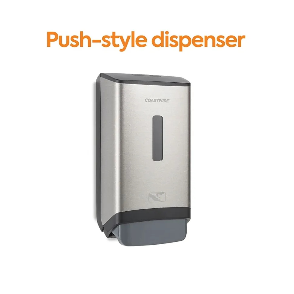 Coastwide Professional™ J-Series Wall Mounted Hand Soap Dispenser, Black/Metallic (CWJMS-S-CC)