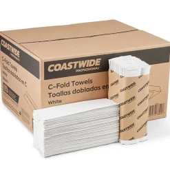 Coastwide Professional™ Recycled C-Fold Paper Towels, 1-Ply, 150 Sheets/Pack, 2400 Sheets/Carton (CW25383)