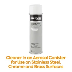 Coastwide Professional™ Stainless Steel Cleaner and Maintainer, Fresh & Clean Scent, 16 oz., 6/Carton (CW58498-A)