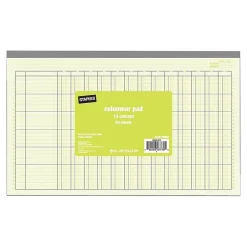 Columnar Book, 13 Column, 13.31" x 8.5", Green, 25 Sheets/Book (886665)