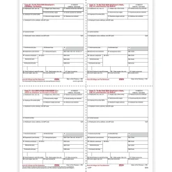 ComplyRight 2024 W-2 Tax Form, 1-Part, 4-Up, Copy B, C, 2, 500/Pack (5205B)