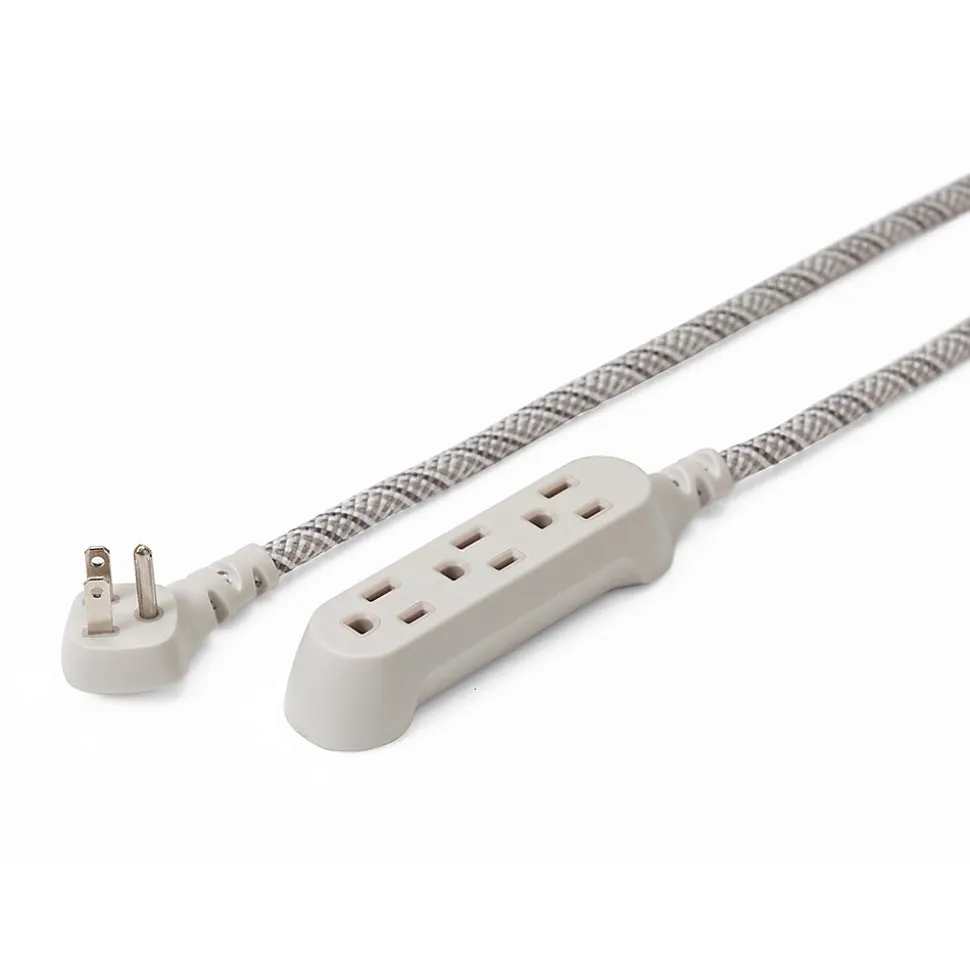 360 Electrical 15' Extension Cord, 3-Outlet, French Gray (360429-FG)