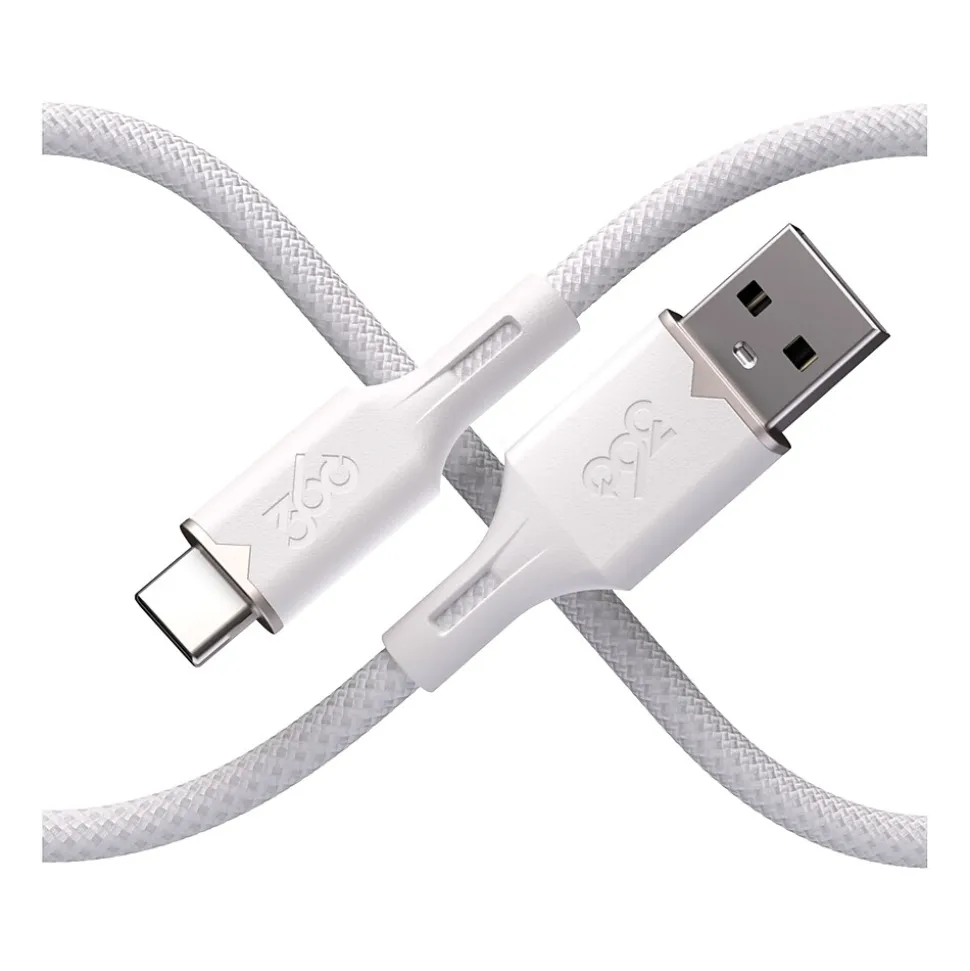 360 Electrical Fluid USB-C to USB-A Charging Cable, 5 ft., Powder (3E0792-PDW8NA)