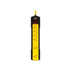 360 Electrical 6-Outlet Surge Protector, 8', Black/Yellow (36003-4ES-C1)