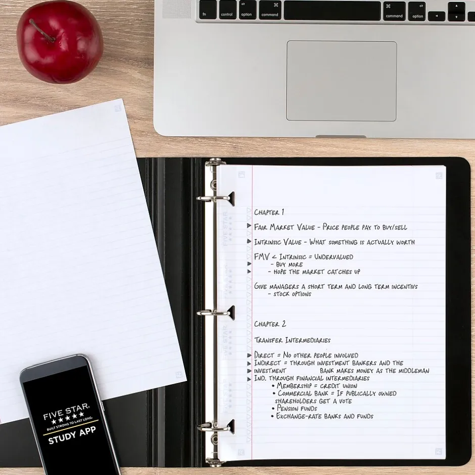 Five Star Reinforced College Ruled Filler Paper, 8.5" x 11", 3-Hole Punched, 80 Sheets/Pack (170102/170035) Best