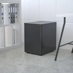 Flash Furniture 3-Drawer Cabinet, Legal & Letter Files, Black, 21" (HZCHPL01BK)