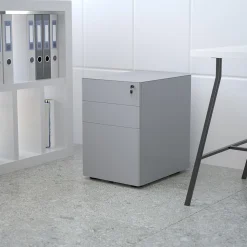 Flash Furniture 3-Drawer Cabinet, Legal & Letter Files, Gray, 21" (HZCHPL01GRY)