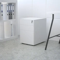 Flash Furniture 3-Drawer Cabinet, Legal & Letter Files, White, 21" (HZCHPL01W)