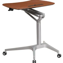 Flash Furniture Gia 28"W Rectangular Adjustable Standing Computer Desk, Mahogany (NANIP10)