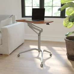 Flash Furniture Gia 28"W Rectangular Adjustable Standing Computer Desk, Mahogany (NANIP10)
