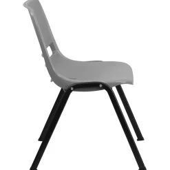 Flash Furniture HERCULES Ergonomic Shell Stack Chairs, Gray, 30/Pack