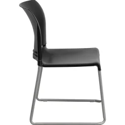 Flash Furniture HERCULES 8Full Back Stack Chairs W/Sled Base, Black, 20/Pack