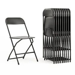 Flash Furniture HERCULESâ„¢ Plastic Armless Folding Chair, Black, 60/Pack