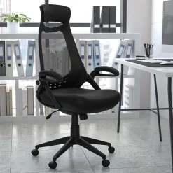 Flash Furniture Ivan Ergonomic Mesh Swivel High Back Executive Office Chair, Black (HL0018)