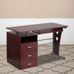 Flash Furniture 47" Laminate L-Shape Computer Desk, Mahogany (NANWK008)