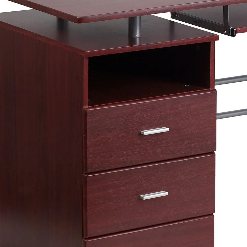 Flash Furniture 47" Laminate L-Shape Computer Desk, Mahogany (NANWK008)