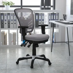 Flash Furniture Nicholas Ergonomic Mesh Swivel Mid-Back Multifunction Executive Office Chair, Gray (HL0001GY)