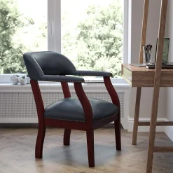 Flash Furniture Vinyl Mid Back Luxurious Conference Chair, Navy