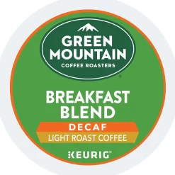 Green Mountain Breakfast Blend Decaf Coffee Keurig® K-Cup® Pods, Light Roast, 48/Box (5000355634)