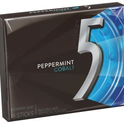 5 Gum Peppermint Cobalt Sugar Free Gum, 15 Sticks ( WMW51220)