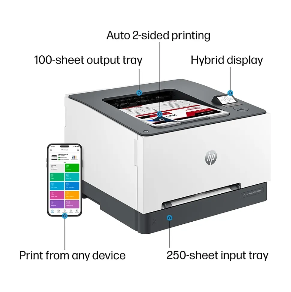 HP LaserJet Pro 3201dw Wireless Color Laser Printer, Best for Office (499Q9F)
