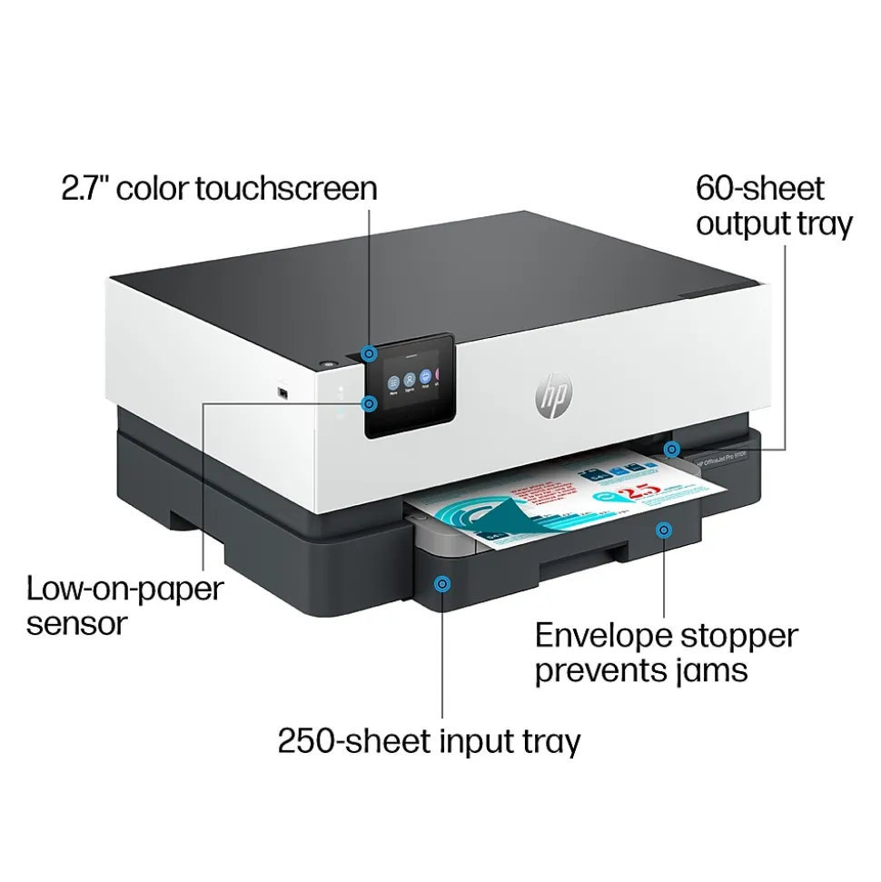HP OfficeJet Pro 9110b Wireless Color Inkjet Printer, Single-Function, Print (5A0S1A#B1H)