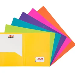 JAM Paper A4 Heavy Duty 2-Pocket Plastic Folders, Multicolored, Assorted Fashion Colors, 6/Pack (383HASRTFAA4) Hot